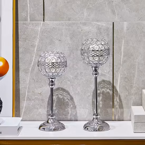 Metal Pillar Candle Holder Centerpiece with Torched Wood Display Tray