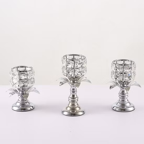 Metal Pillar Candle Holder Centerpiece with Torched Wood Display Tray