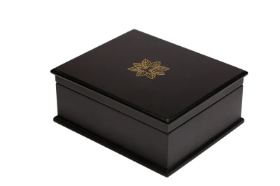 Caja de embalaje de té de madera bellamente hecha a mano, soporte de bolsitas de té de madera